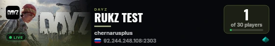 RUKZ TEST live status badge