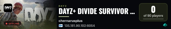 DAYZ+ DIVIDE SURVIVOR :: PVP :: GUNS++ :: TRADER & GUNS live status badge