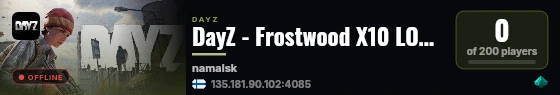 DayZ - Frostwood X10 LOOT, Trader - Events #2 live status badge