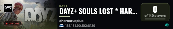 DAYZ+ SOULS LOST * HARDCORE * TRADER ENABLED * SOLO PLAY #2 live status badge