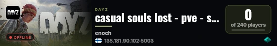 casual souls lost - pve - survival - loot++ - pvp - safe haven # live status badge
