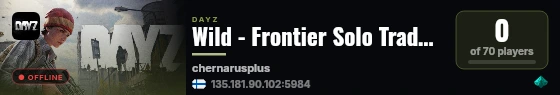 Wild - Frontier Solo Trader Enabled Hardcore Guns live status badge