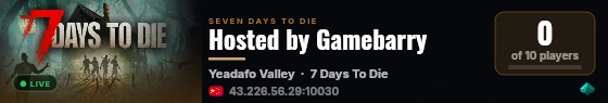 Hosted by Gamebarry live status badge