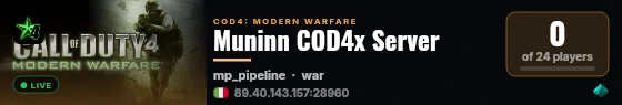 Muninn COD4x Server live status badge