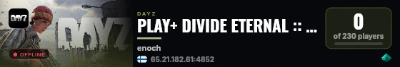 PLAY+ DIVIDE ETERNAL :: GUNS++ :: X10 LOOT :: HARDCORE :: CHERNO live status badge