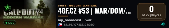 4GF.CZ #53 | WAR/DOM/CONF/CTF/CH/GG | HC | Cracked live status badge