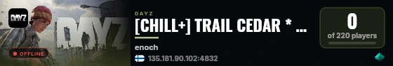 [CHILL+] TRAIL CEDAR * CARS+ * HARDCORE * LOOT++ * CUSTOM EVENTS live status badge