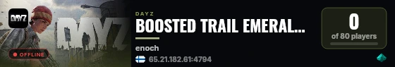 BOOSTED TRAIL EMERALD * TRADER ENABLED * LOOT++ * PVP * PVPVE live status badge