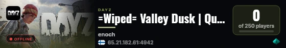 =Wiped= Valley Dusk | Quests | X10 Loot | Custom Events #2 live status badge