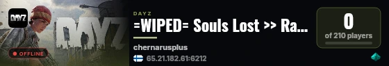=WIPED= Souls Lost >> Raids >> Trader Enabled >> Чернорусь #3 live status badge