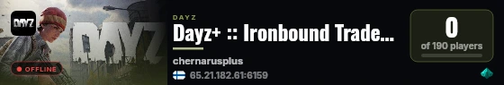 Dayz+ :: Ironbound Trader Enabled :: Cars+ :: Custom Events #3 live status badge