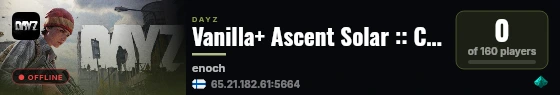 Vanilla+ Ascent Solar :: Cars+ :: Pvp :: High Loot | Livonia live status badge