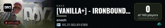[VANILLA+] - IRONBOUND TRADER ENABLED - GUNS++ - TRADER & GUNS live status badge