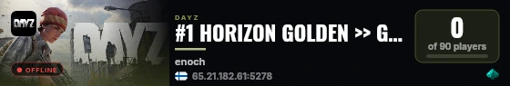 #1 HORIZON GOLDEN >> GUNS++ >> X10 LOOT >> HIGH FPS >> CHERNO live status badge