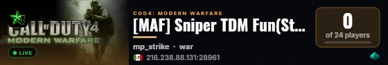 [MAF] Sniper TDM Fun(Stats, FastDL, ORIGINAL V3.4) live status badge