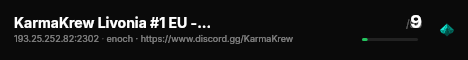 KarmaKrew Livonia #1 EU - 1PP | VANILLA + MODS live status badge