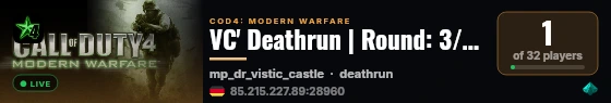 VC' Deathrun | Round: 3/10 live status badge