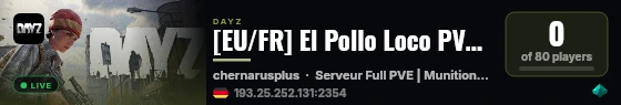 [EU/FR] El Pollo Loco PVE | Munitions Illimitées | Playground live status badge