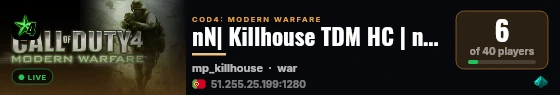 nN| Killhouse TDM HC | noname.zone live status badge