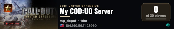 My COD:UO Server live status badge