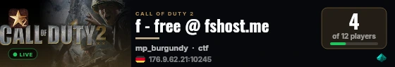 f - free @ fshost.me live status badge