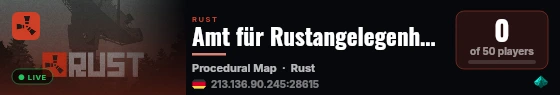 Amt für Rustangelegenheiten | PVE live status badge