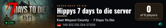 Hippys 7 days to die server live status badge