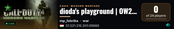 dioda's playground | OW2 TDM/FFA/DOM/GG - VOTE SYSTEM live status badge