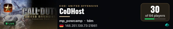 CoDHost live status badge