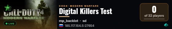 Digital Killers Test live status badge