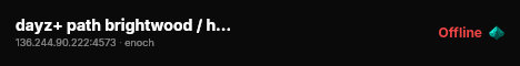 dayz+ path brightwood / hardcore / raids / trader & guns live status badge