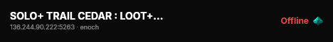 SOLO+ TRAIL CEDAR : LOOT++ : HARDCORE : HIGH FPS : SAFE HAVEN #2 live status badge