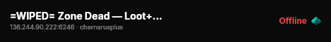 =WIPED= Zone Dead — Loot++ — Quests — Cherno #4 live status badge