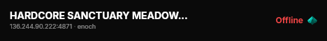 HARDCORE SANCTUARY MEADOW / TRADER ENABLED / QUESTS / PVPVE #2 live status badge