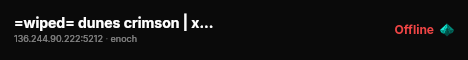 =wiped= dunes crimson | x10 loot | solo/duo | high loot #2 live status badge