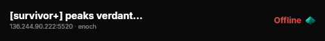 [survivor+] peaks verdant :: quests :: pvp :: pvpve live status badge