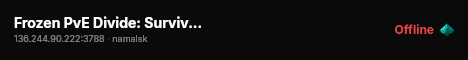Frozen PvE Divide: Survival Zone live status badge