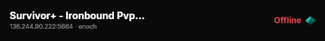 Survivor+ - Ironbound Pvp - Events - High Fps - High Loot live status badge