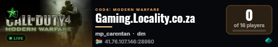 Gaming.Locality.co.za live status badge