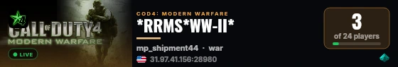 *RRMS*WW-II* live status badge