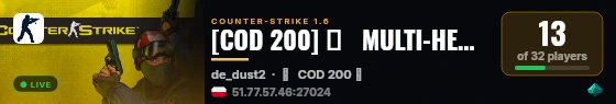 [COD 200] ★   MULTI-HEAD   ★ live status badge