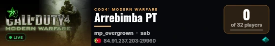 Arrebimba PT live status badge