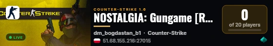 NOSTALGIA: Gungame [RANKED] live status badge