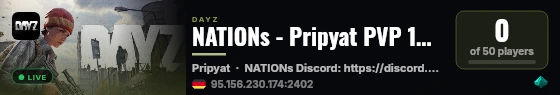 NATIONs - Pripyat PVP 1PP Survival Mod Hardcore live status badge