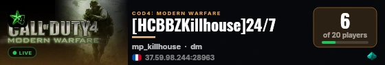 [HCBBZKillhouse]24/7 live status badge