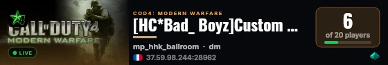 [HC*Bad_ Boyz]Custom Maps live status badge