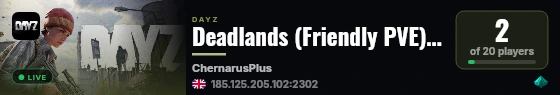 Deadlands (Friendly PVE) Unique customized areas live status badge