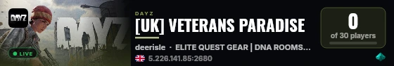 [UK] VETERANS PARADISE live status badge