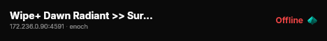 Wipe+ Dawn Radiant >> Survival >> Guns++ >> Trader & Guns live status badge
