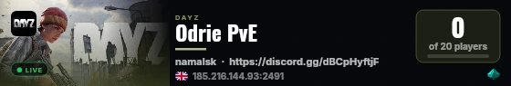 Odrie PvE live status badge